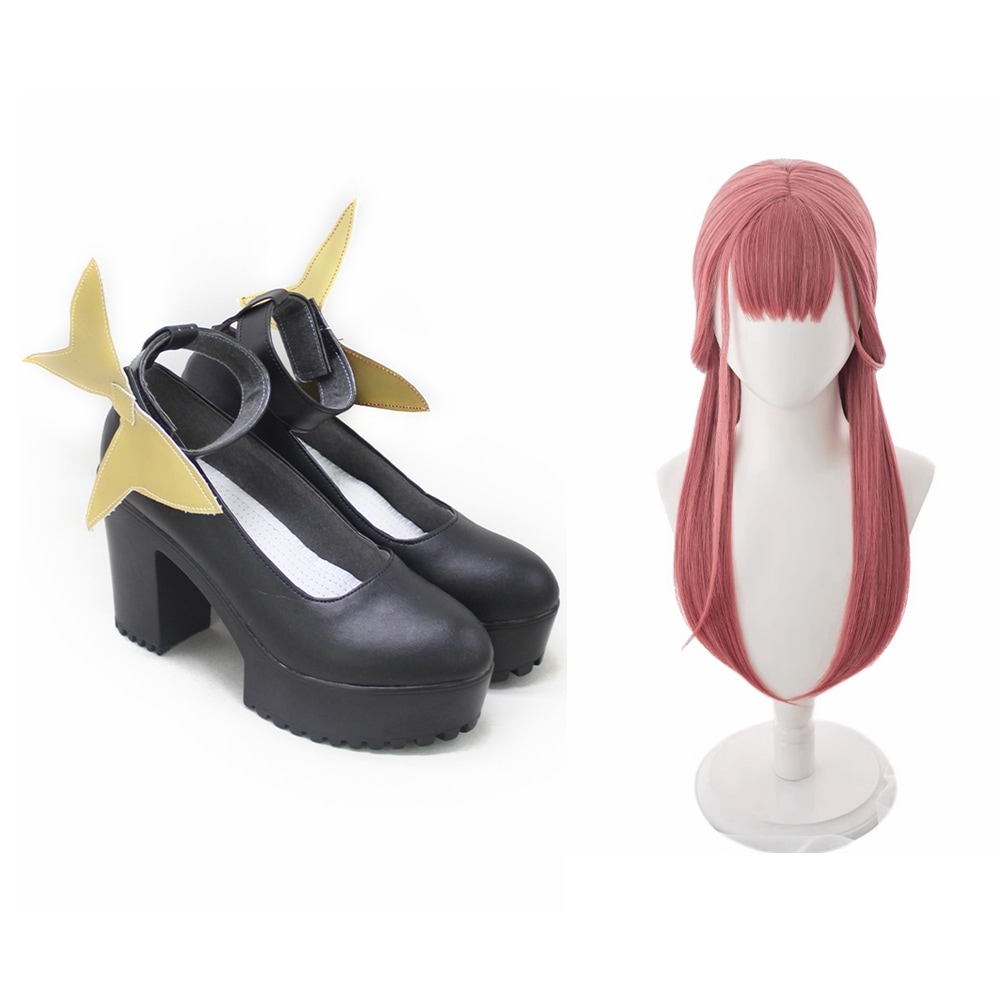 陸八魔アル コスプレ靴+コスプレウィッグ 陸八魔アル ブーツ コスプレ 演出服 アニメ 祭り ハロウィン クリスマス 学園祭 文化祭 仮装