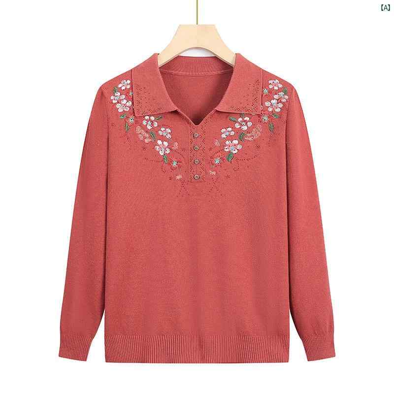 レディース ファッション おしゃれ 春夏 秋　冬 大人 上品 高級 マダム プレゼント 敬老日　おばあちゃん 秋 長袖 ニット セーター 服 春 セーター 小柄 シャツ