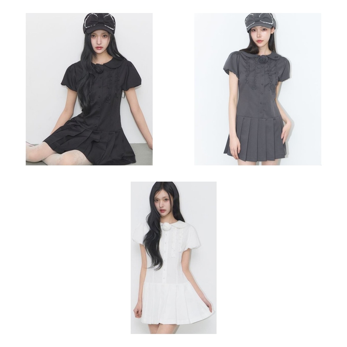 【ILLIGO】 ROSE PLEATED MINI DRESS 3色 正規品