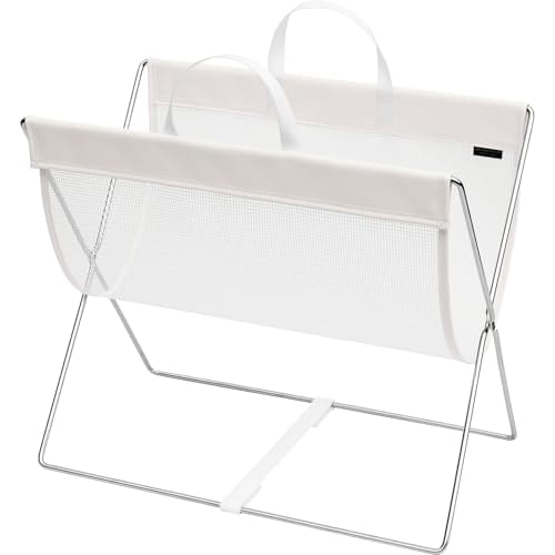 色：ホワイト サキ 手荷物入れ セルフワゴン メッシュ*レザー調 PVC ホワイト R-358