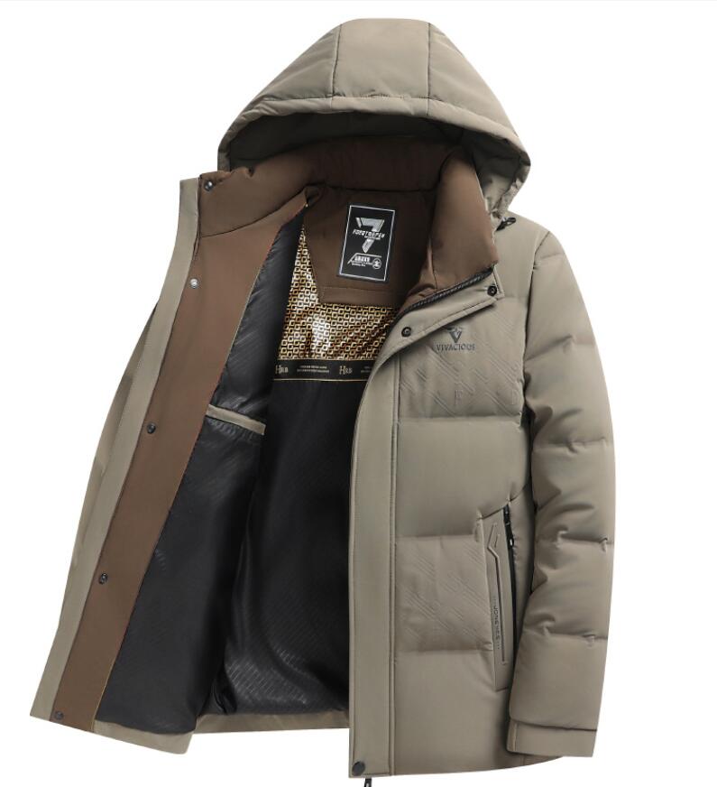 【早い者勝ちタイムセール】ダウンジャケット　コート/メンズ ジャケット 無地 長袖 コート トップス メンズウェア 大きいサイズ　防風 防寒　ダウン入る　ゆったり　体型カバー　男性　クルーネック カジ