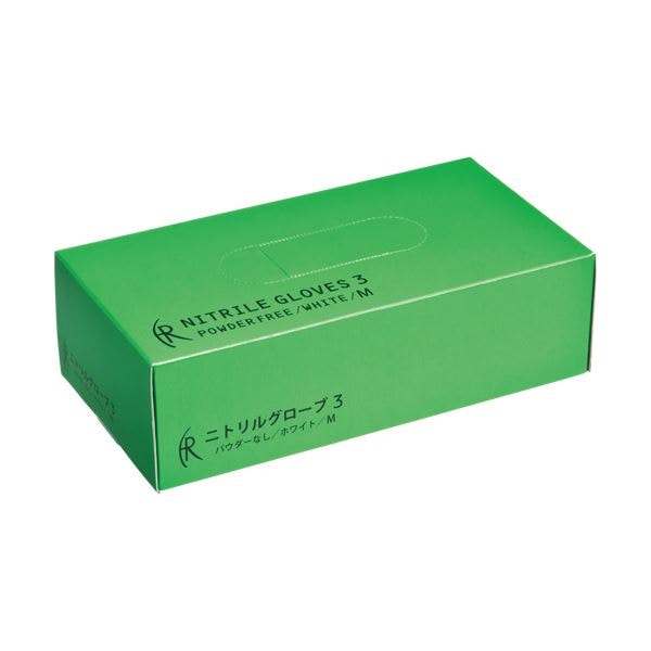 （まとめ） ファーストレイトニトリルグローブ3 パウダーフリー M FR-5557 1箱（200枚） [x3セット]