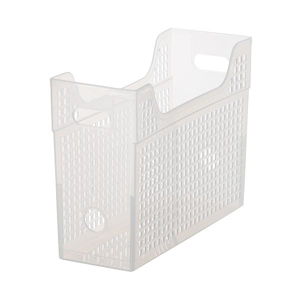 (まとめ) TANOSEE メッシュボックスA4ヨコ 背幅123mm クリア 1個 (×30セット)