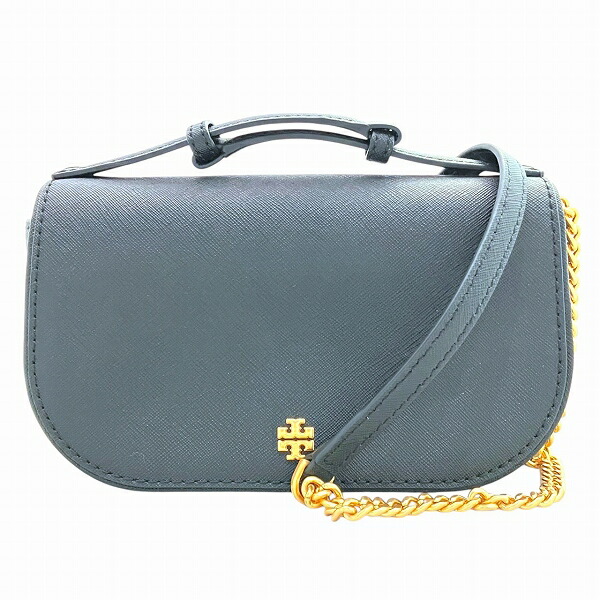 トリーバーチ エマーソン ブラック レザー バッグ ショルダーバッグ レディース 【中古】