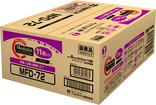 メディファス キャットフード 11歳から チキン味 【下部尿路/ｐHコントロール/麻布大学共同開発/国産/アルミ小分け】 6kg(500g×12)その他