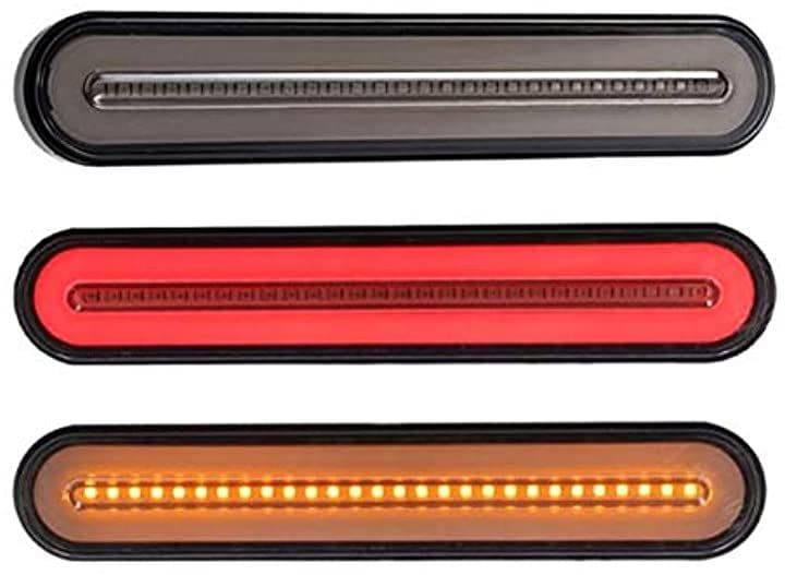 Kstyle 12V 24V 対応 LED シーケンシャル ウインカー リア スモーク テール ファイバー マーカー ランプ 左右 2個セット レッド アンバー スモール トラック用品