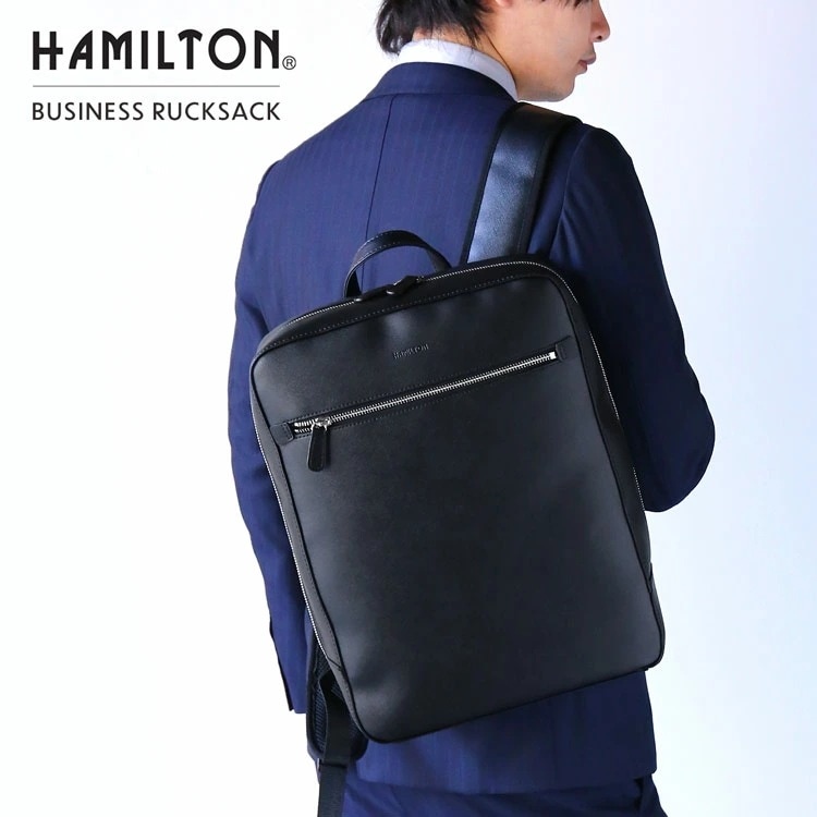 リュック メンズ HAMILTON ハミルトン A4 B4 16インチ PC パソコン リュックサック サフィアーノ レザー調 PVC 型押し 通勤 通学 ビジネスリュック メンズリュック ビジネスバ
