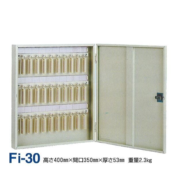 キーボックス/鍵収納箱 [壁掛け固定式/30個掛け] スチール製 タチバナ製作所 Fi-30