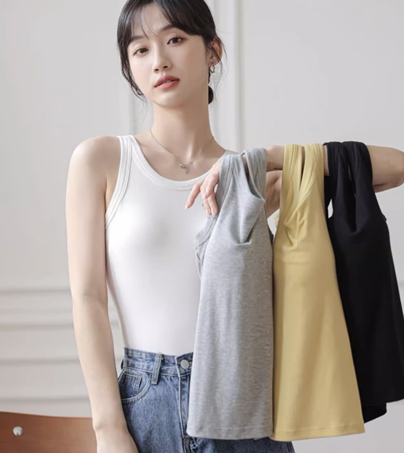 トップス デート モテアイテム タンクトップ ノースリーブ インナー 無地 コットン 大人可愛い きれいめ 上品 おしゃれ かっこいい 大人可愛い ラブリー キュート ガーリー クール モード系