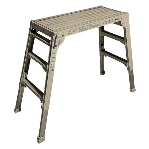WHATNOT(ワットノット) ×Hasegawa 長谷川工業 脚部伸縮足場台 サンドベージュ 三段 DRS-0780c キャンプ アウトドア ステップ 脚立