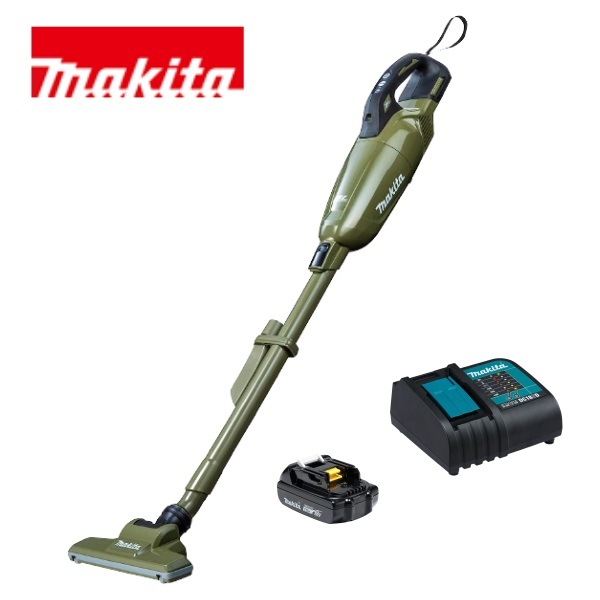 当店だけ！バッテリー充電器も1年保証! マキタ コードレス掃除機 18V カプセル式 オリーブ CL284FDZO + 軽量バッテリー BL1815N + 静音充電器DC18SD 充電式