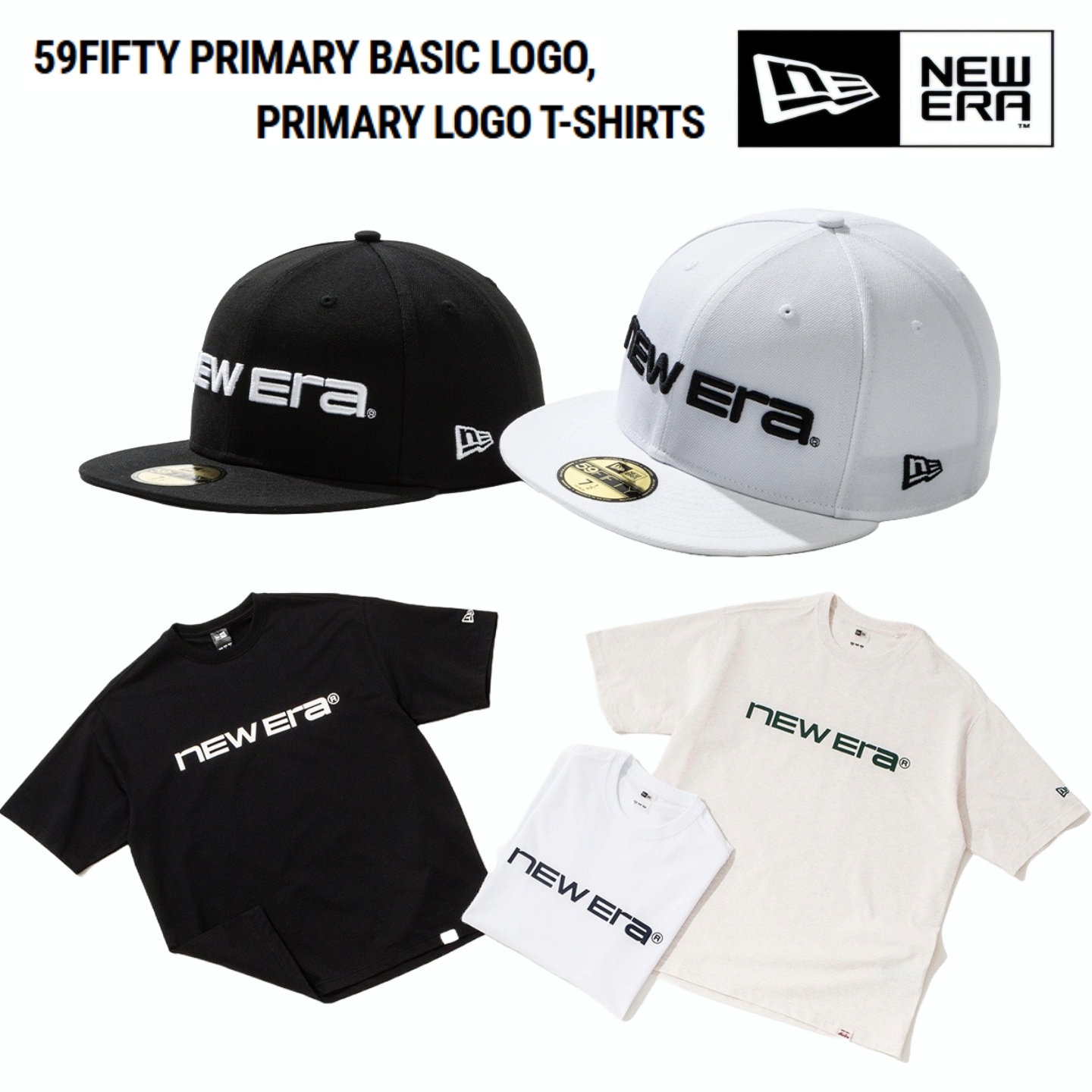 59FIFTY PRIMARY BASIC LOGO & PRIMARY LOGO T-SHIRTS, 2025 ニューエラ プライマリー ロゴ コレクション ボールキャップ 基本 半袖 ティーシャツ
