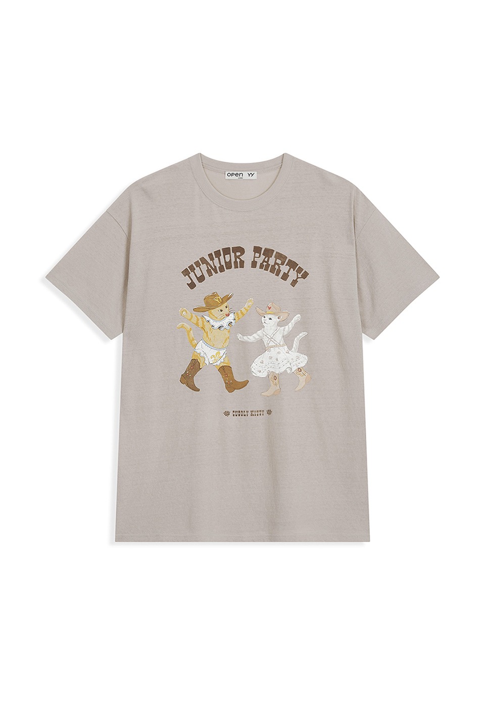 【OPEN Yy】 26SS PET CLUB KITTY PARTY TEE : BEIGE