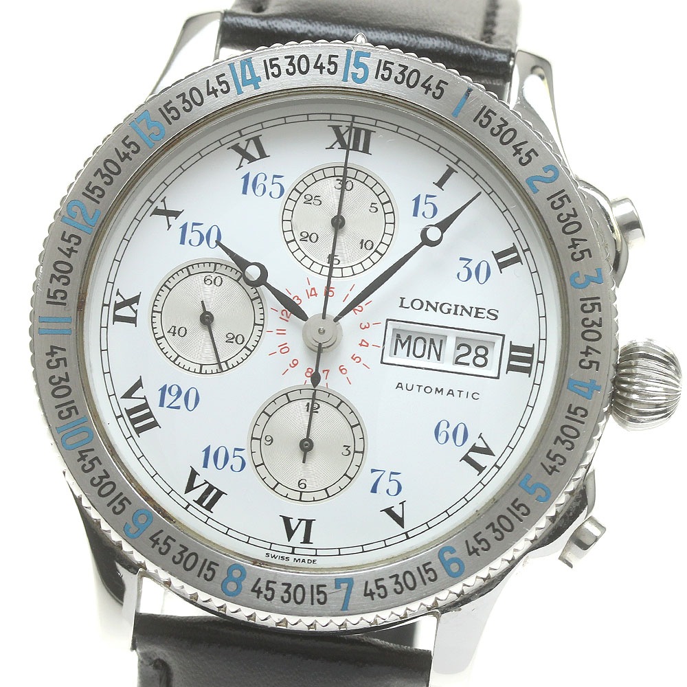 ロンジン LONGINES L2.602.4 リンドバーグ アワーアングル クロノグラフ 自動巻き メンズ _839785【中古】