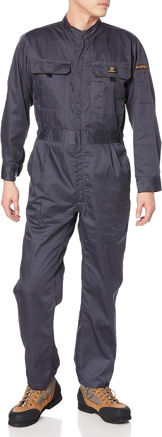 [フォーキャスト] つなぎ 長袖 作業服 T/C長袖股ハギつなぎ服 チャコールグレー M