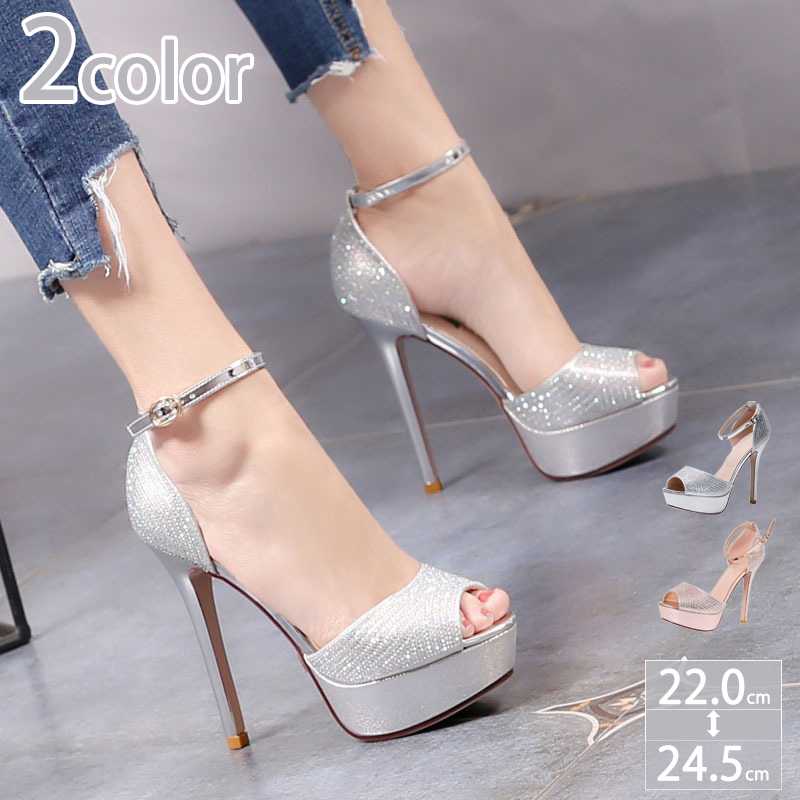 500円OFFクーポン ストラップ サンダル ハイヒール 美脚 パンプス 厚底 ストーム 大きいサイズ 痛くない 脱げない 歩きやすい 靴 レディース ヒール 12cm パンプス ピンヒール ドレス