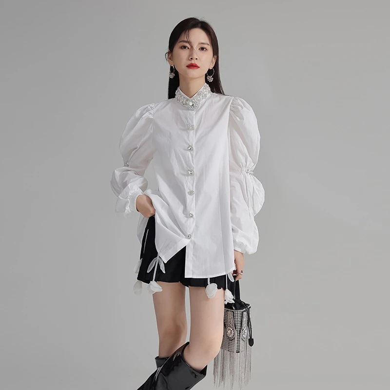 【J.Fashion】 春 ロングブラウス フリル 体型カバー チュニック レディース シャツ 関連商品は店で購入可能30%までに制限