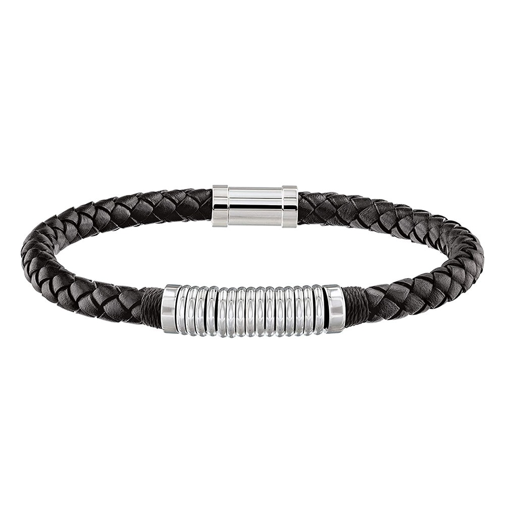 トミーヒルフィガー ブレスレット ファッション アクセサリー メンズ アクセ シルバー ブラック 編み込み レザー 革 ビジネス 男性 誕生日ギフト ポイント消化