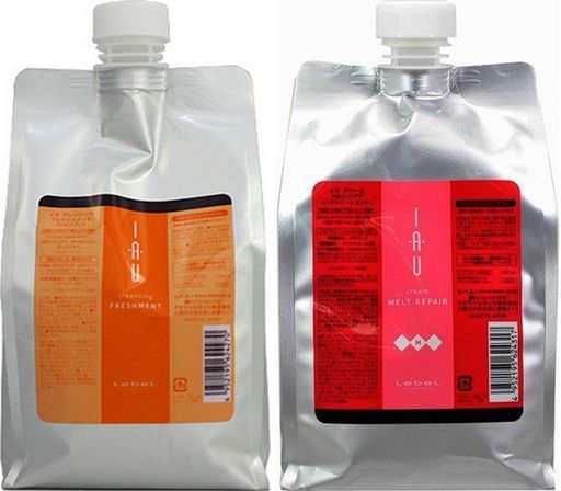 ルベル IAU イオ クレンジング フレッシュメント(シャンプー)1000ML&イオ クリーム メルトリペア トリートメント1000ML 詰め替えセット