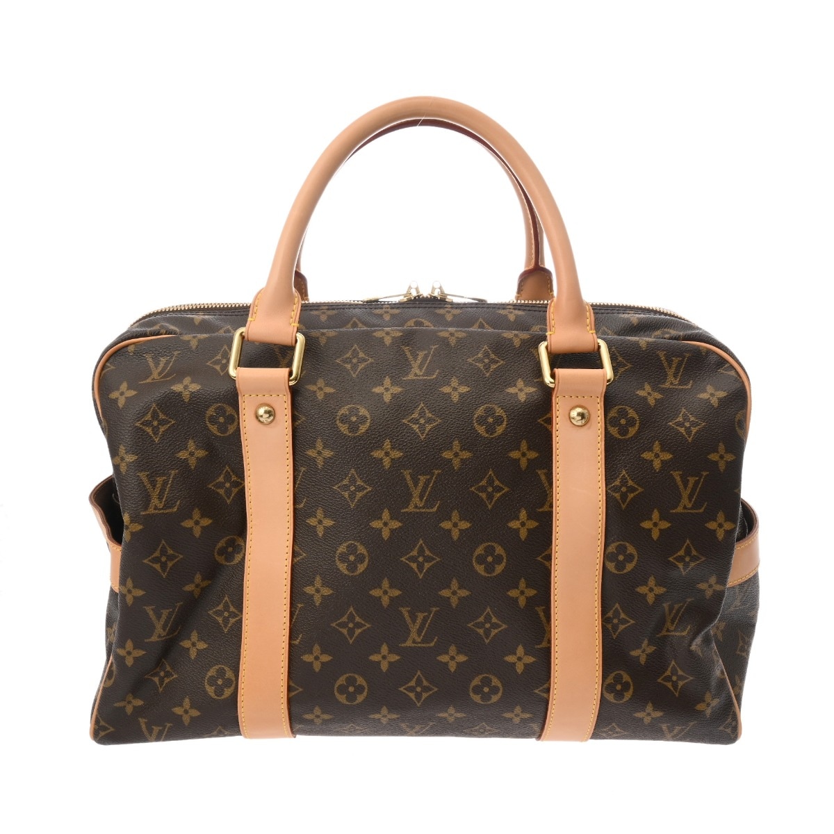 モノグラム キャリーオール ブラウン M40074 レディース モノグラムキャンバス ボストンバッグ Aランク 中古 銀蔵