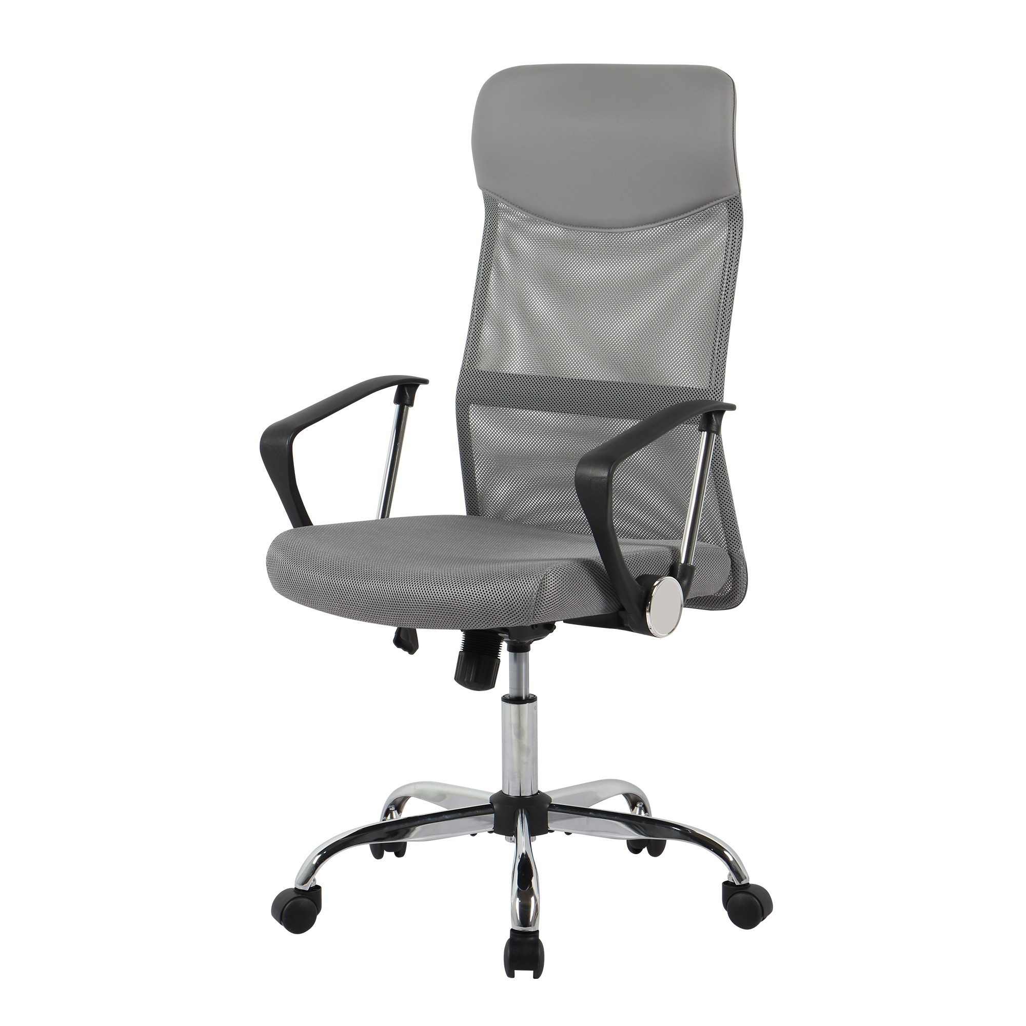 【国内発送】227【2脚セット】【ライトグレー】オフィスチェア メッシュ+PU ハイバック　大人気 10,348円