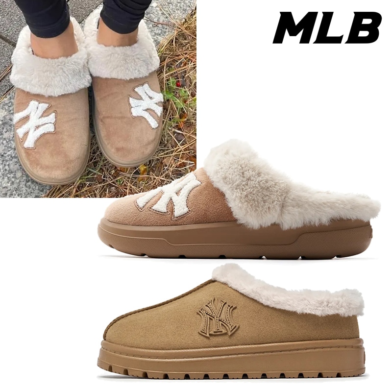 3AWBPSF46-50CAD 3AWBCS156-50BRS Bouncer Fur Warmer Suede Mule ふわふわ あったか クッション 軽量 すべりにくい ラバーソール ソフトフィ