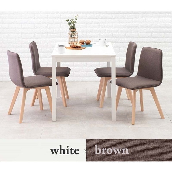 SH-8618WH-BR-5S ダイニング5点セット ホワイト ブラウン メーカー直送