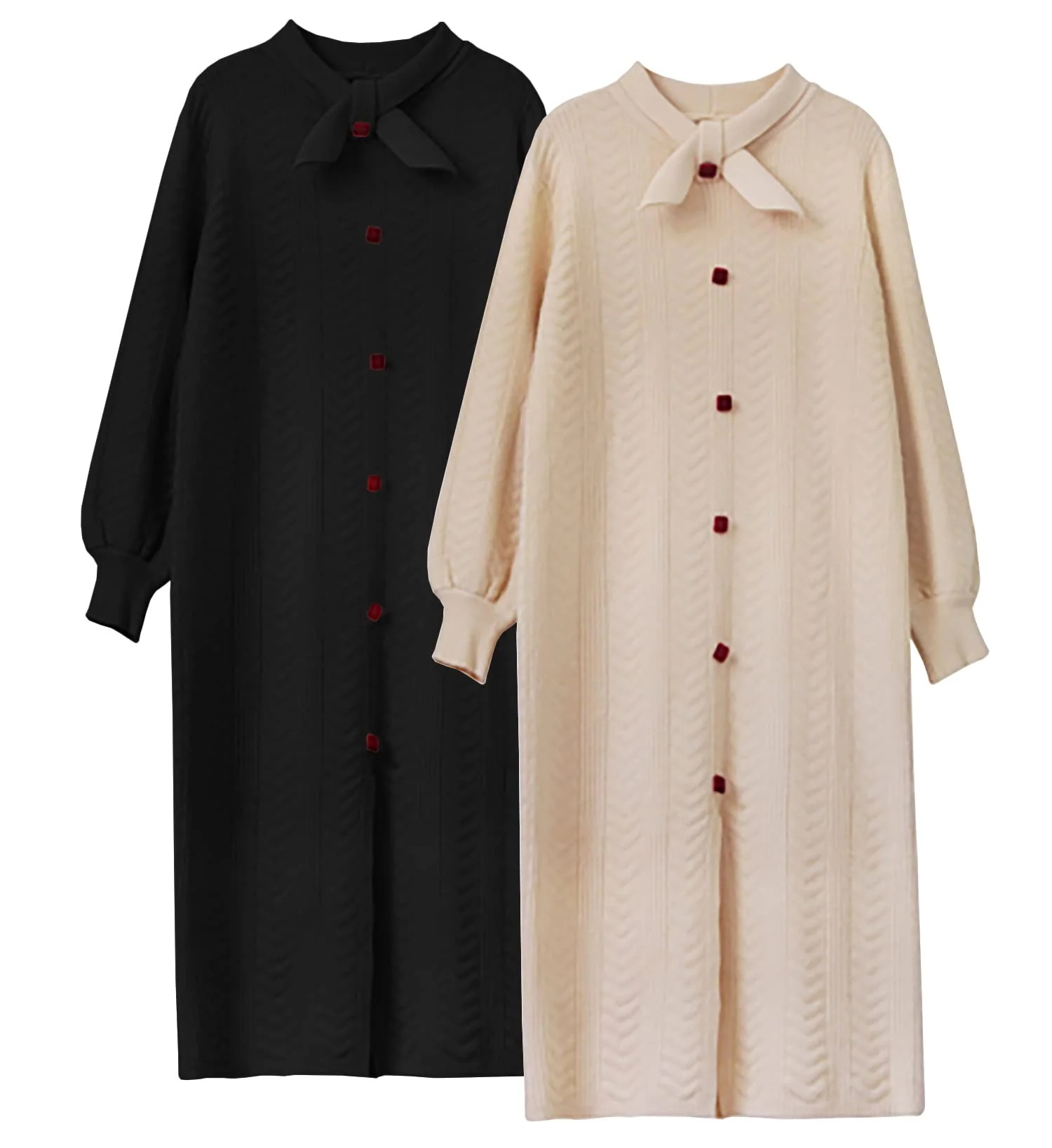 ワンピース レディース 長袖 ニット ロングワンピース カジュアル 通勤