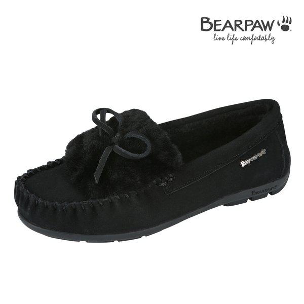 (BEARPAW) SYLVIA 女性用ウール ブラック モカシン K2434001PDW