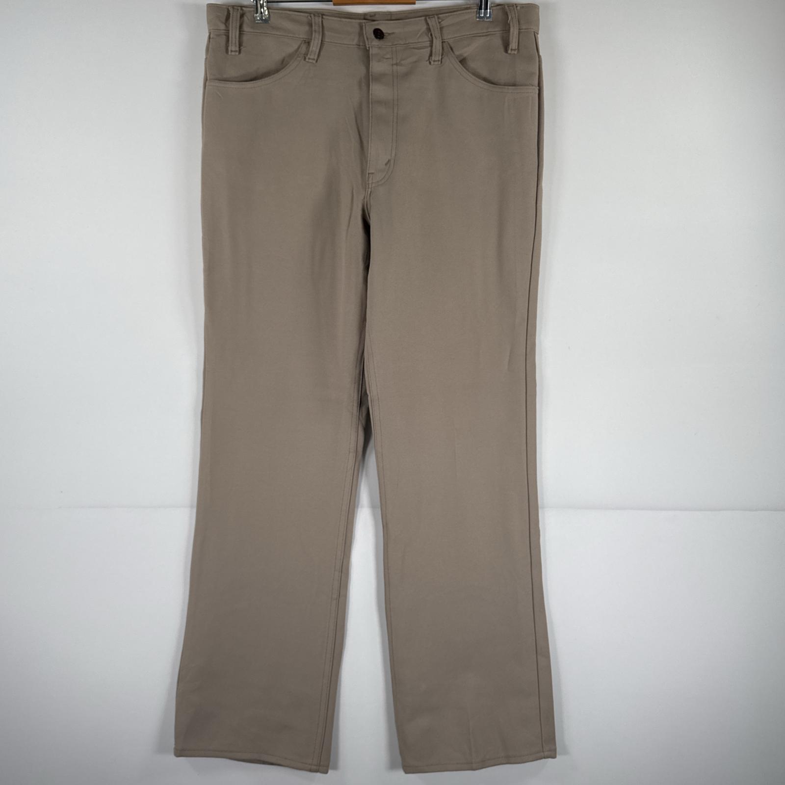 古着 90s/90年代 USA製 スラックスパンツ ランチャーパンツ フレア ブーツカット 大きいサイズ w38 L32 ベージュ メンズ