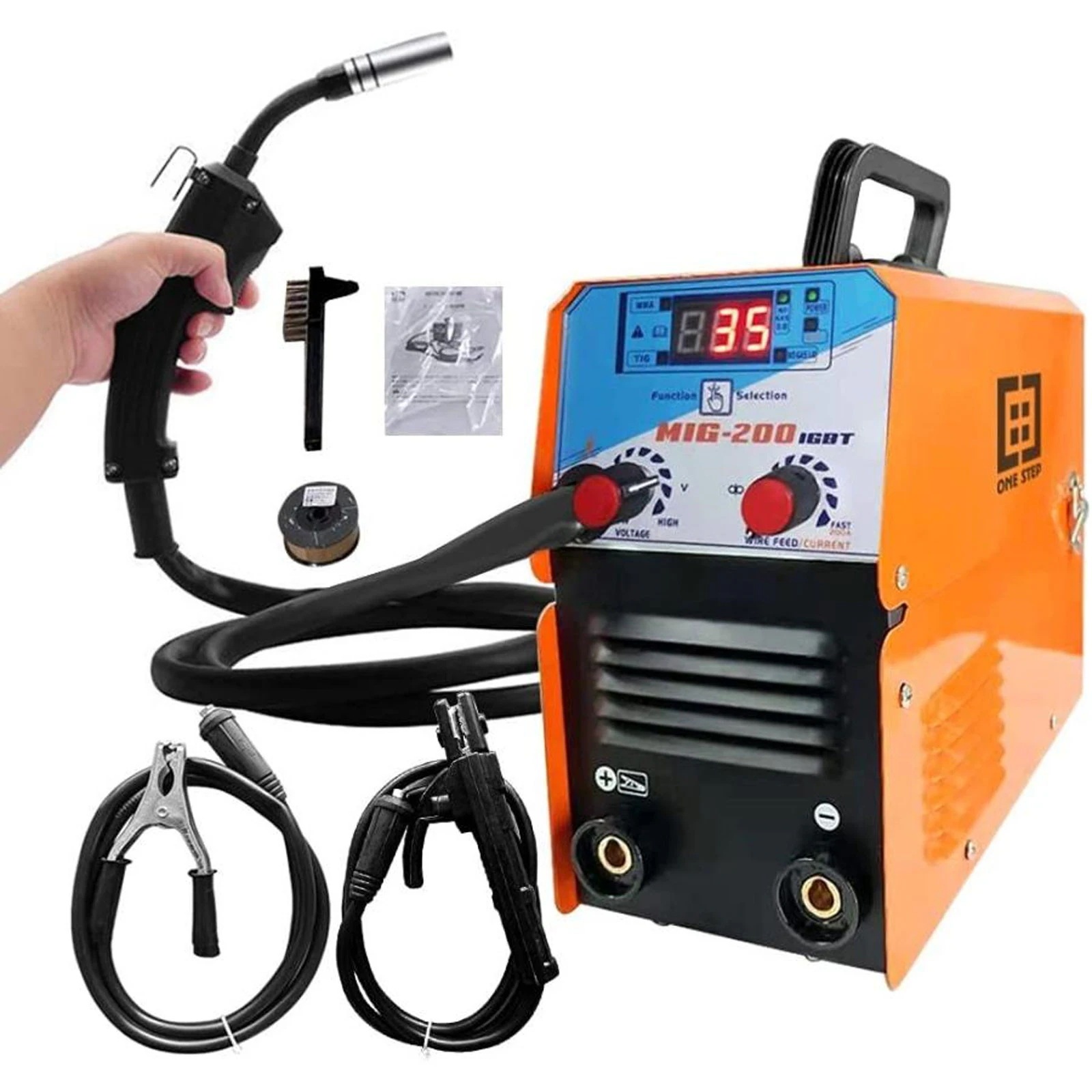 溶接機 100v 半自動 アーク溶接 両用 インバーター 200v 兼用 50Hz 60Hz ノンガス 軽量 直流 MIG-200