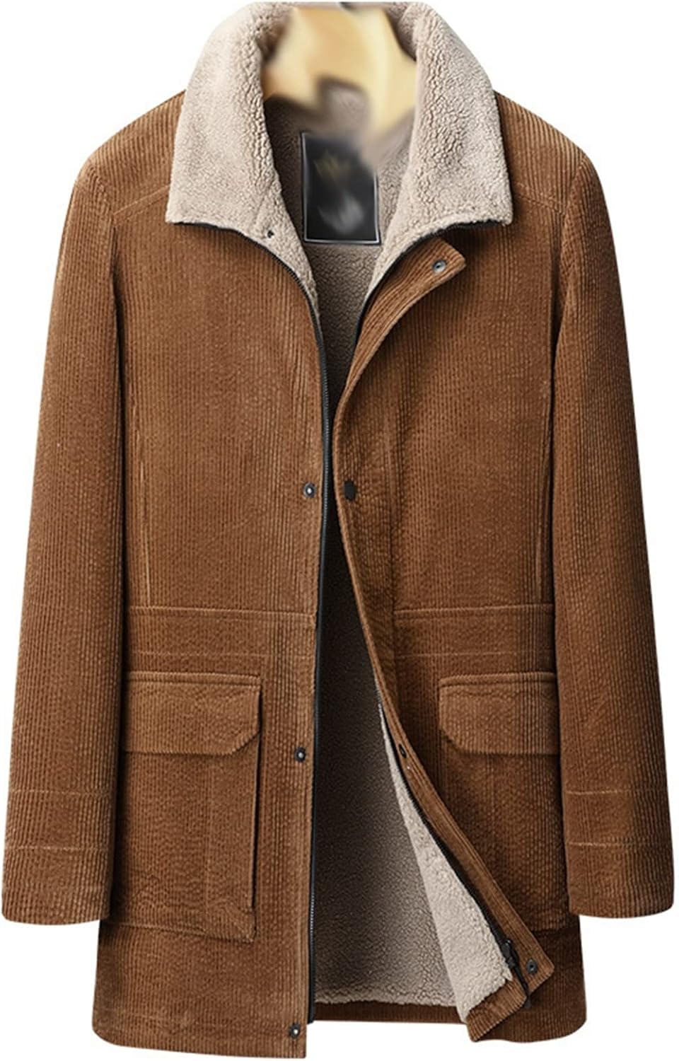 メンズ 裏ボアジャケット 厚手 アウター コーデュロイ ボアコート ハーフ丈 カジュアル ビジネス 裏起毛 防寒着 保温性 シンプル 男性用 スマート 紳士 大きいサイズ 13,127円