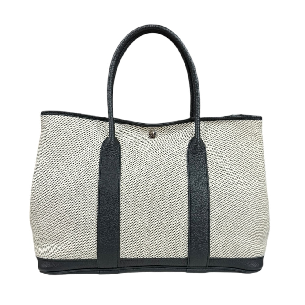 エルメス ガーデンパーティPM ハンドバッグ レザー ブラック HERMES 中古 385,000円
