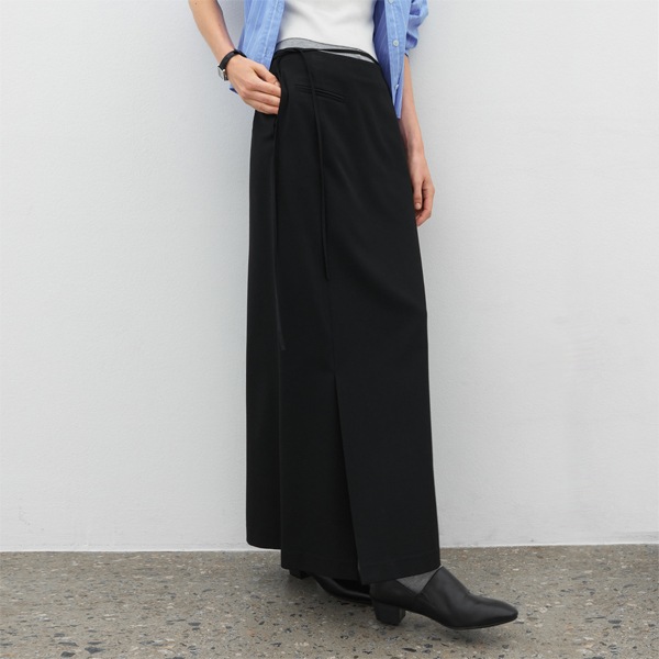 (SK-5046)ESSENTIAL FRONT SLIT LONG SKIRT