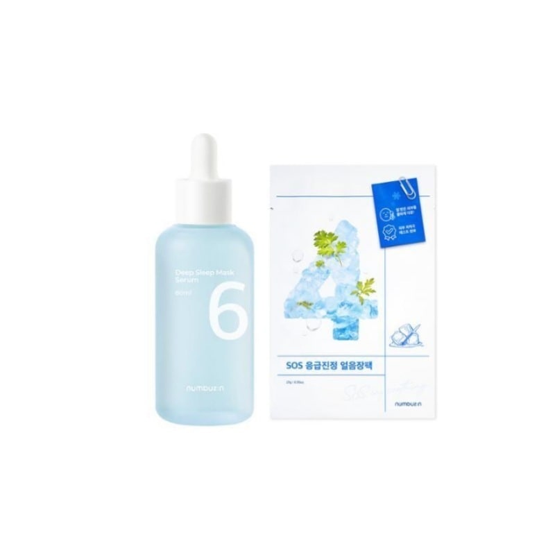 6番 爆睡マスクパックセラム, 80ml.個+ 4番 SOS急速冷却シートマスク(1枚)