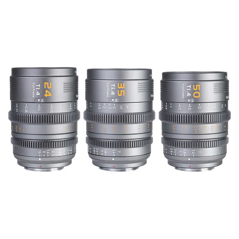 シネマレンズ T1.4 Full Frame 3本セット(24mm/35mm/50mm) E/グレー(L/RF/Z交換マウントアダプター付) ［ソニーE /単焦点レンズ］　VP-1-3G-JP