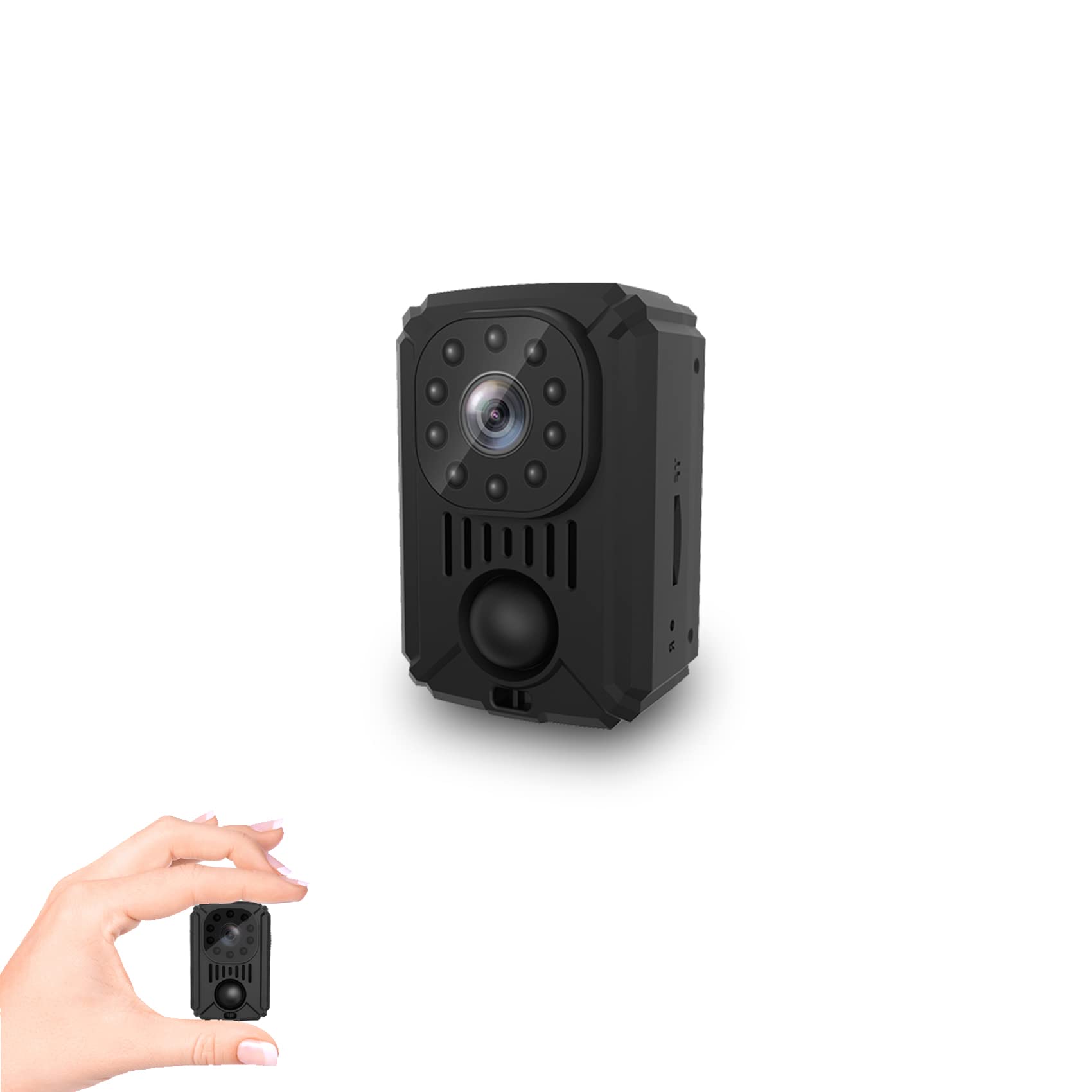 小型カメラ 防犯監視カメラ PIR人感センサー 動体検知 フルHD 1080P 長時間録画 赤外線暗視 広角120 1500mAhバッテリー内蔵 上書き機能 クリップ付き 超軽量 屋外/室内用 日本語