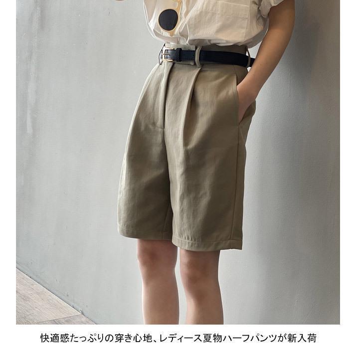 ハーフパンツ レディース 夏 ワイドパンツ 5分丈 ハイウエスト 脚長 着痩せ ショートパンツ 半ズボン 体型カバー 5分丈パンツ