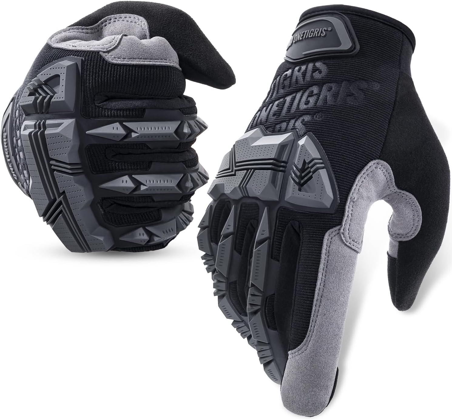 耐摩耗・耐震・衝撃吸収機能付きスマホ対応グローブ 吸汗通気・滑り止め加工 バイク・自転車・アウトドア・作業用 春夏秋冬兼用