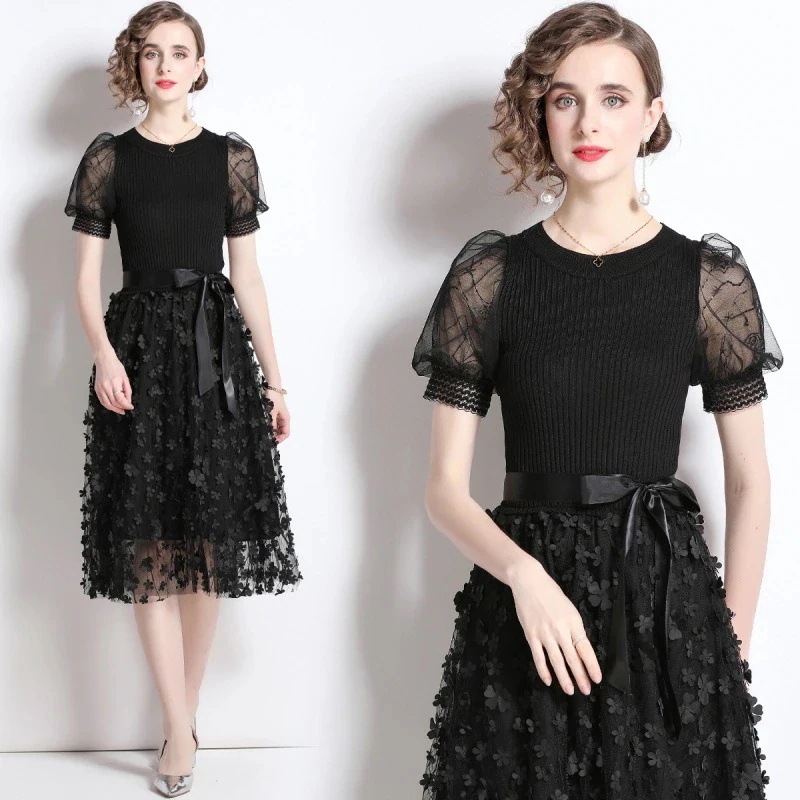 パーティードレス成人式半袖結婚式ウエディングミモレ丈ワンピースレース大きいサイズ大人安い上品お呼ばれ二次会