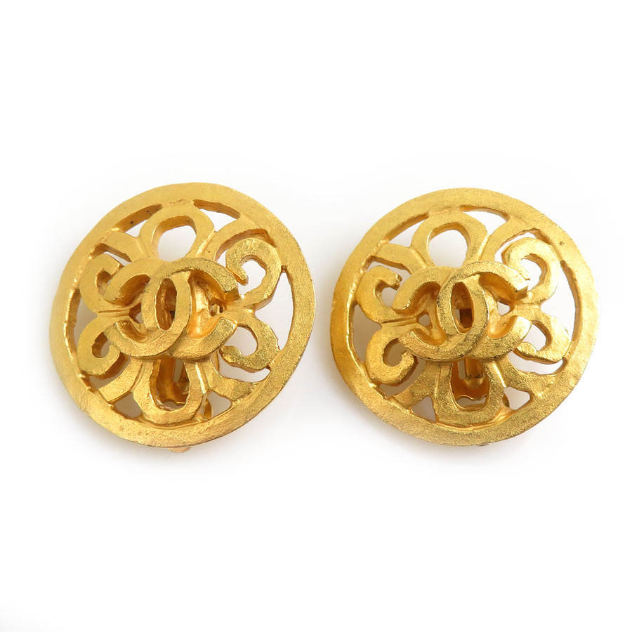 シャネル CHANEL イヤリング ココマーク メタル ゴールド レディース w1015a
