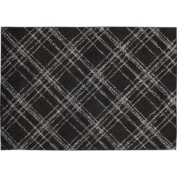 ラグマット/絨毯 [約200x250cm ブラック] ホットカーペット対応 『オドレイ』 プレーベル
