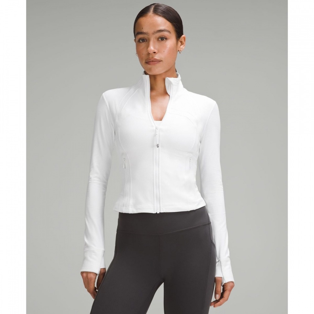 ディファインクロップジャケット Ribbed Nulu WHT