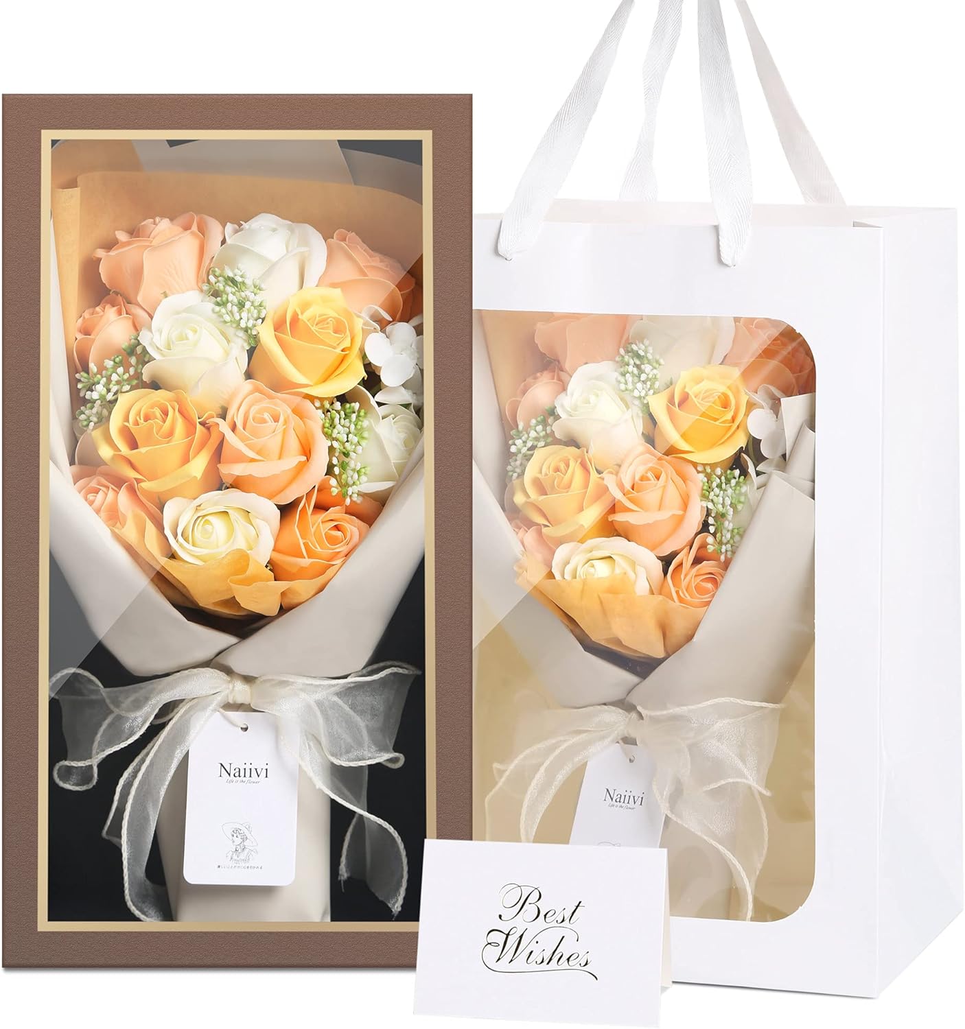 ソープフラワー 花束 ブーケ 石鹸花 黄色