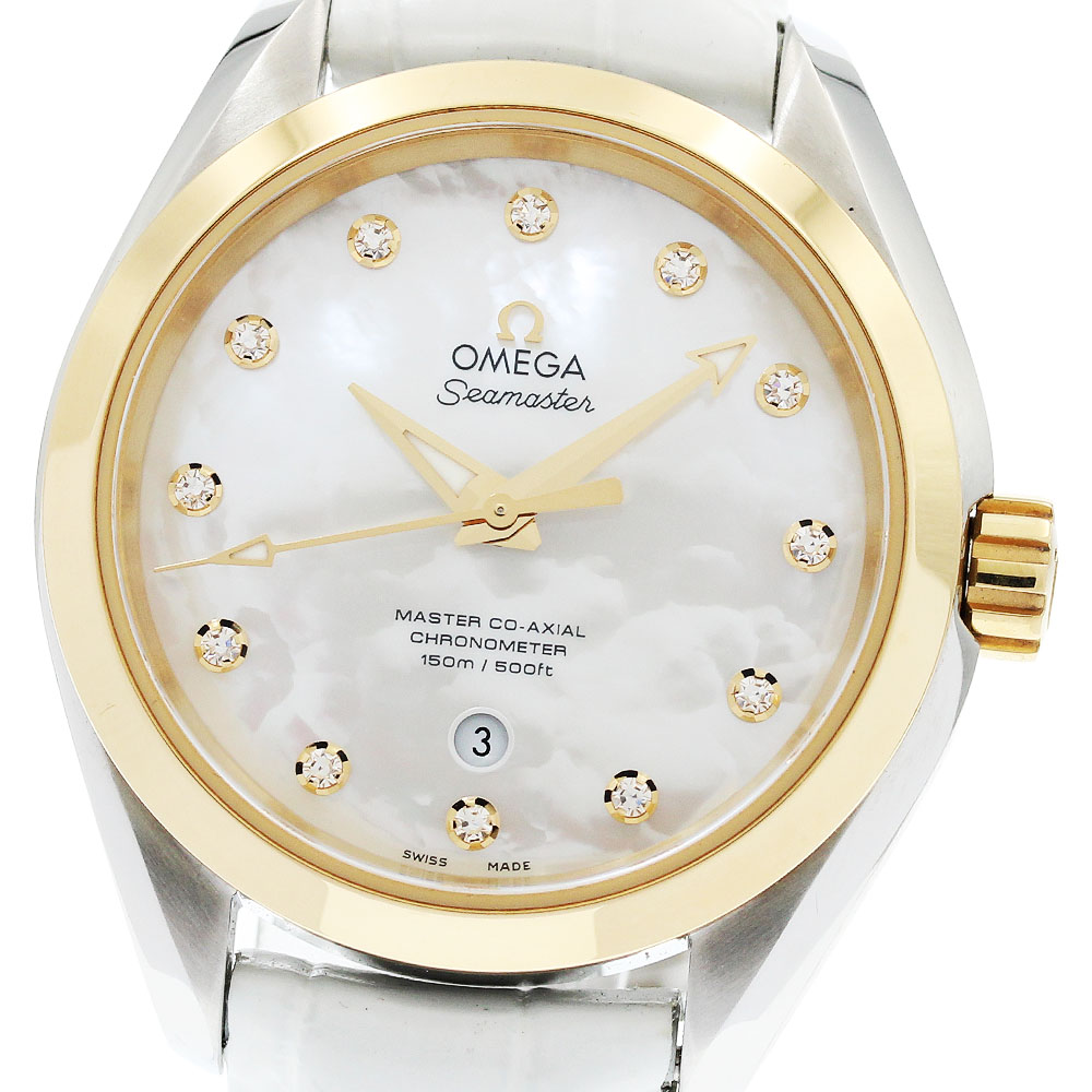 オメガ OMEGA 231.23.34.20.55.002 シーマスター コーアクシャル アクアテラ 12Pダイヤ 自動巻き レディース 良品 箱・保証書付き_958310【中古】