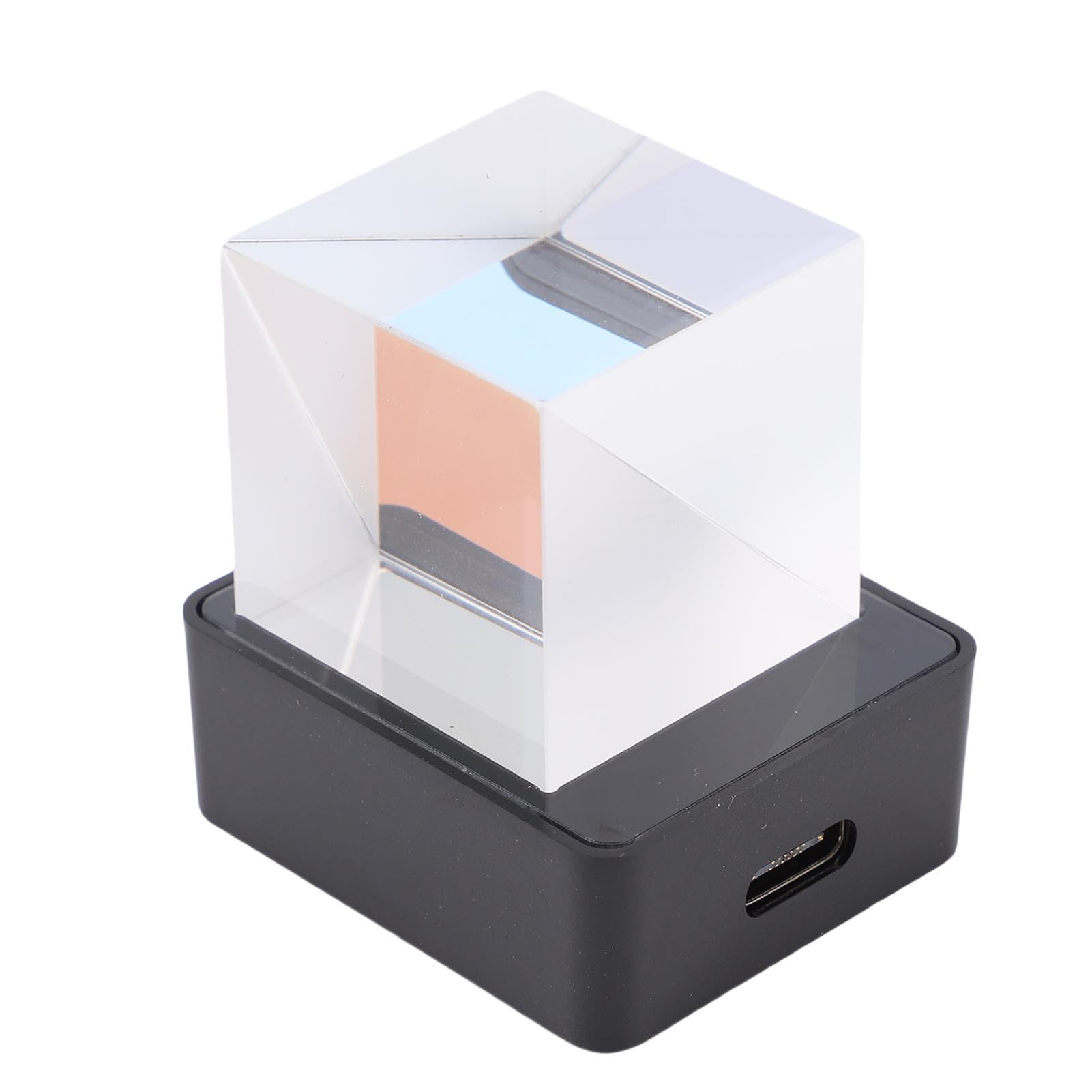 Elprico ホログラフィッククリスタルキューブ3DディスプレイGIFアニメーションフォトアルバムとカウントダウン付きの天気時計机や車の装飾用