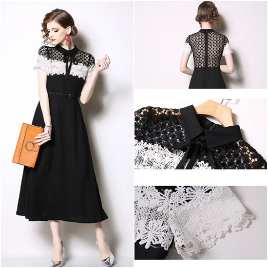 【取寄：納期2週間】半袖ワンピース 大きいサイズ XL 2XL ロングスカート シフォン 半袖 夏服 5,561円