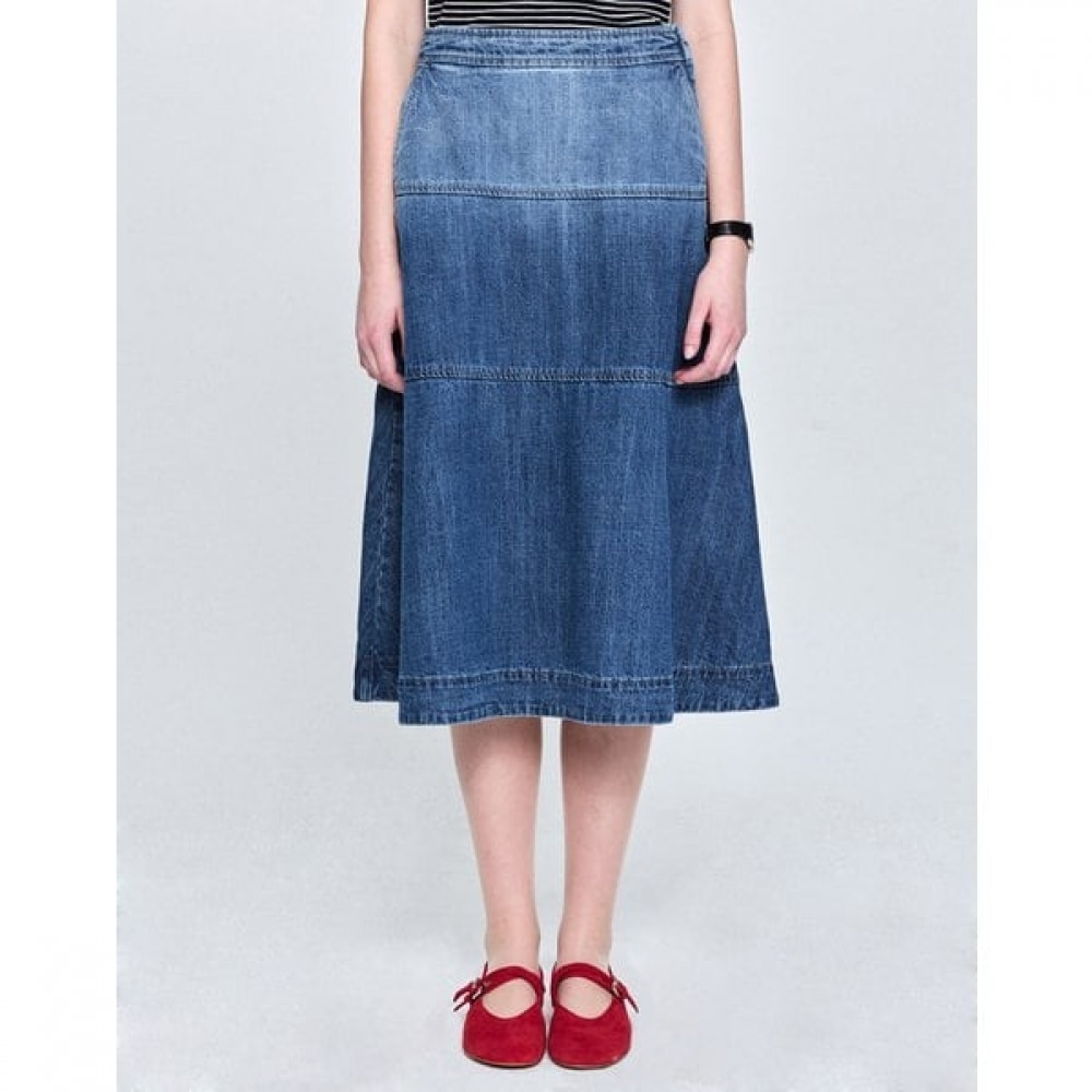 [25SS] フレアデニムスカートブルー HSSK5B481B2