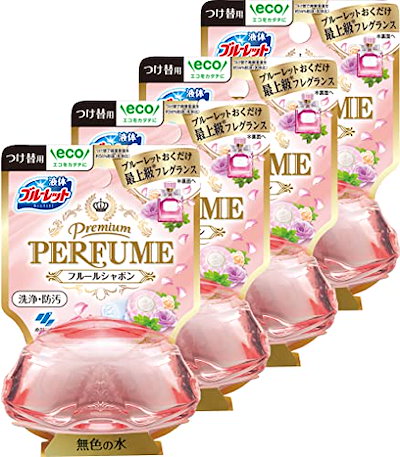 他サイト： 【まとめ買い】 ブルーレットパフューム 液体ブルーレットおくだけ プレミアムパフューム トイレタンク芳香洗浄剤 フルールシャボン 詰め替え用 70ml×4個の商品画像