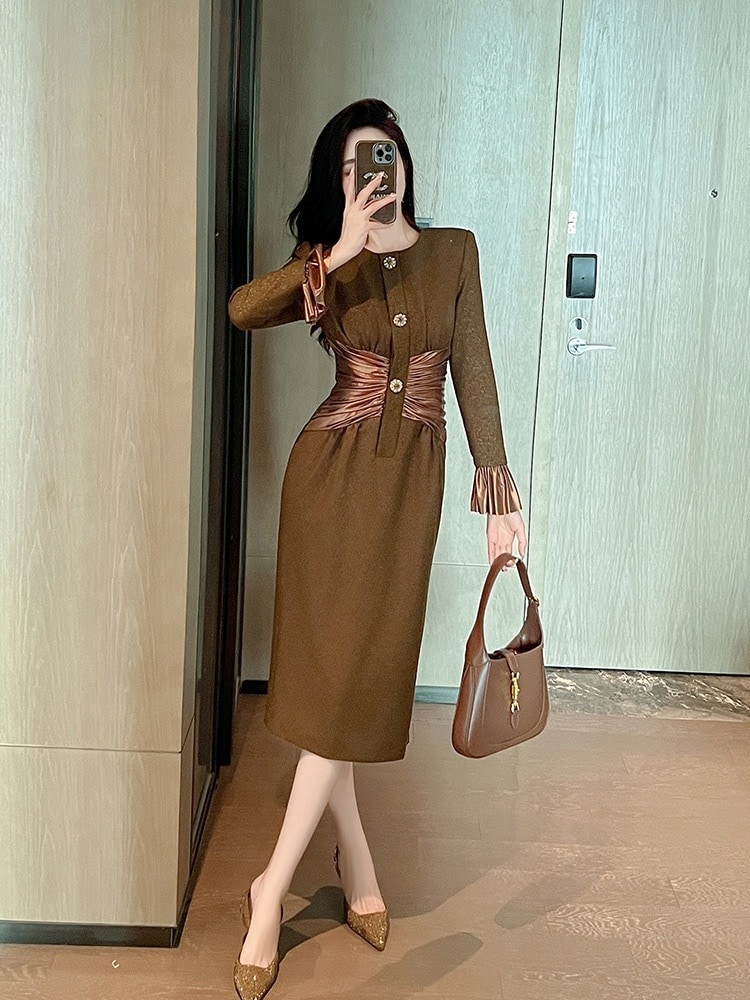 秋 ワンピース ドレス 秋 フォーマル キャバ 大人 ウェディング チャイナ 結婚式 ドレス パーティードレス お呼ばれ 披露宴